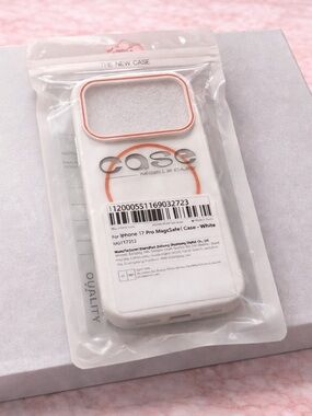 COS White iPhone Case with Orange Trim MagSafe-Compatible